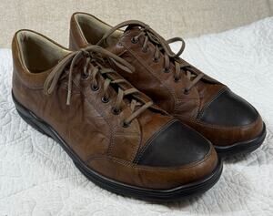 Finn Comfort Men's Brown 12 Alamo Leather Lace Up Comfort Walking Shoes Style